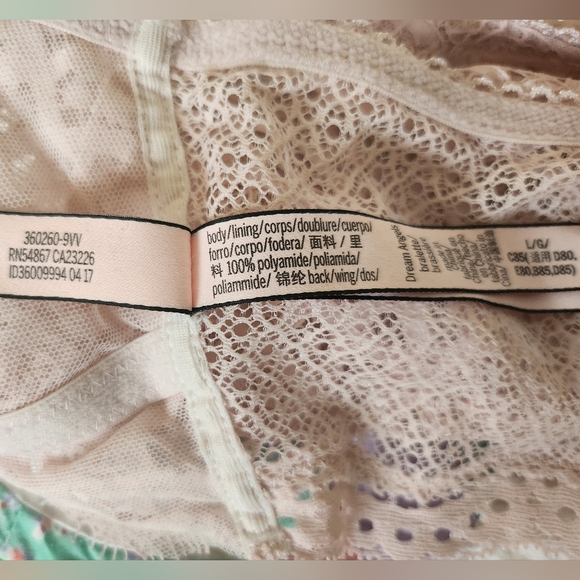 Victoria's Secret Dream Angels Lace Bralette Blush Wireless Mesh Lined Scalloped - Picture 7 of 8
